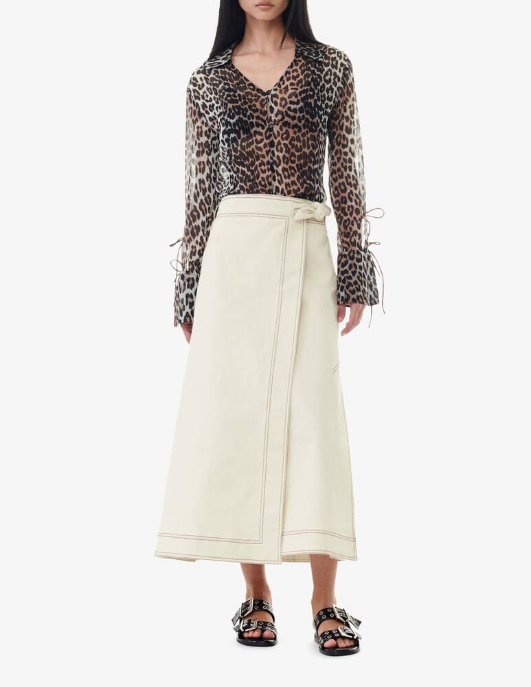 rinascente Ganni Camicia slim in chiffon stampato