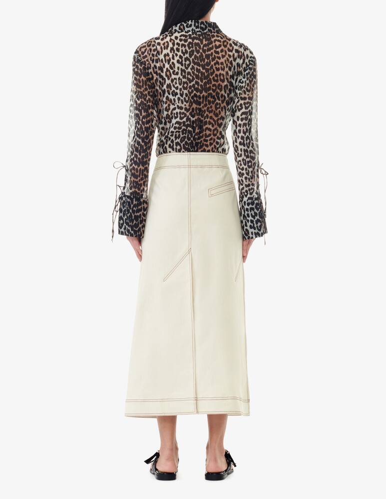 rinascente Ganni Camicia slim in chiffon stampato