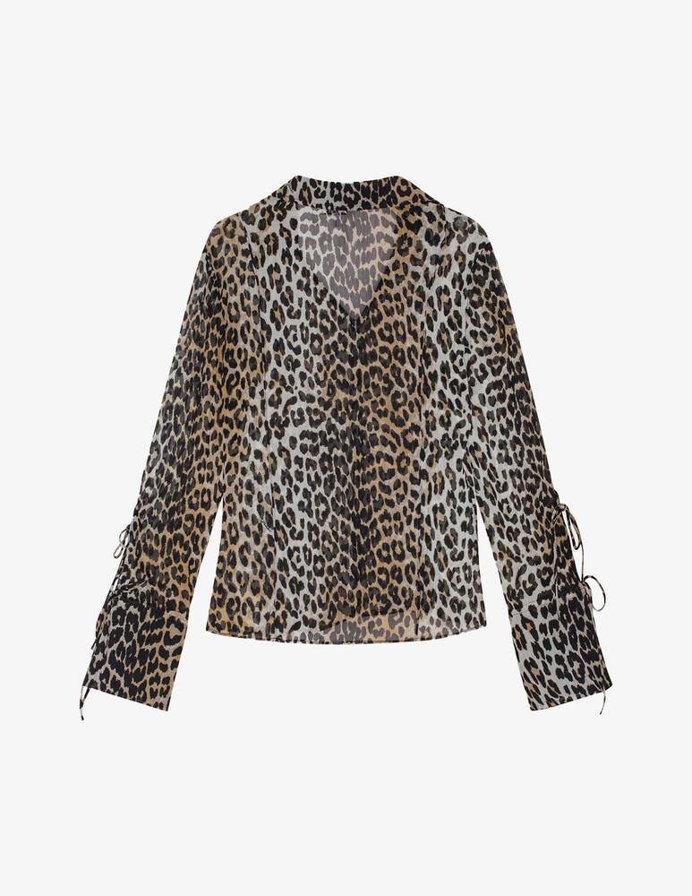 rinascente Ganni Camicia slim in chiffon stampato