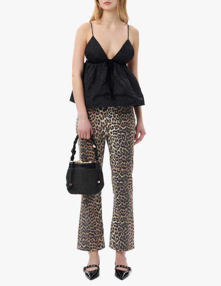 rinascente Ganni Top con spalline in jacquard botanico