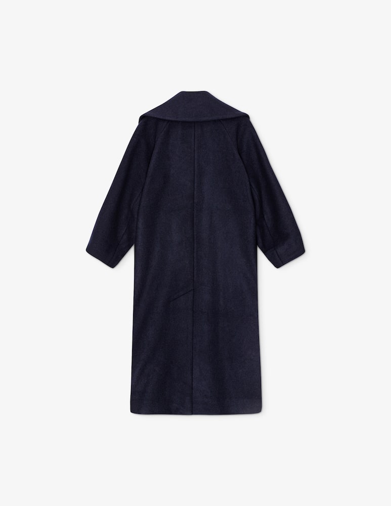 rinascente Ganni Boiled wool large collar coat