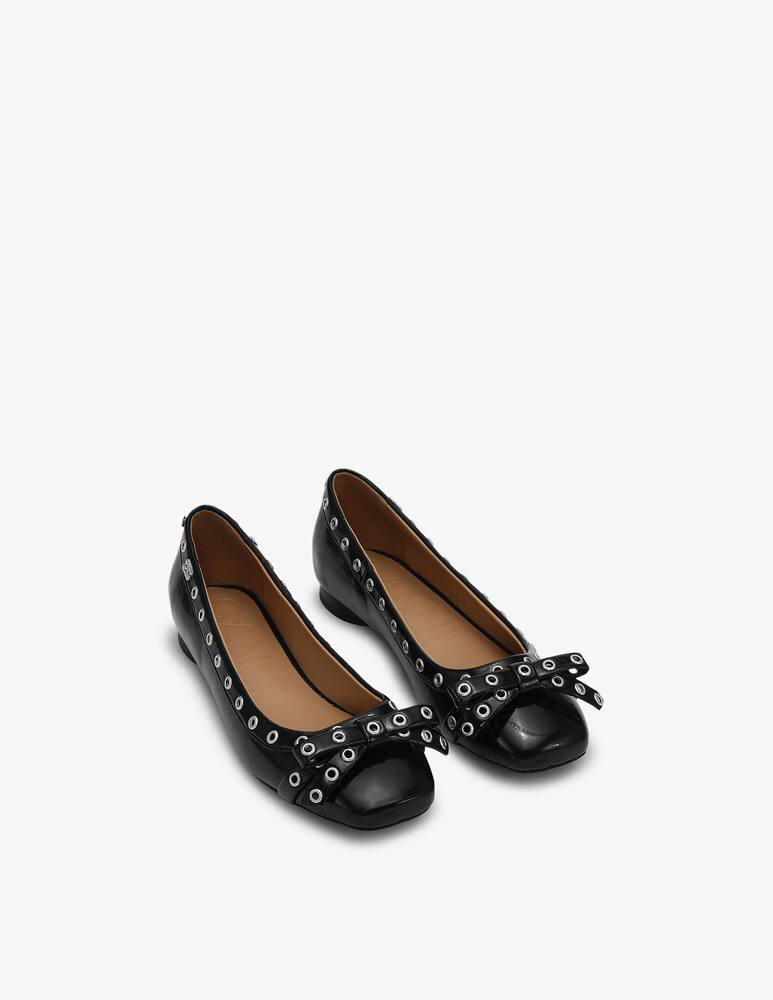 rinascente Ganni Eyelet bow ballet flats