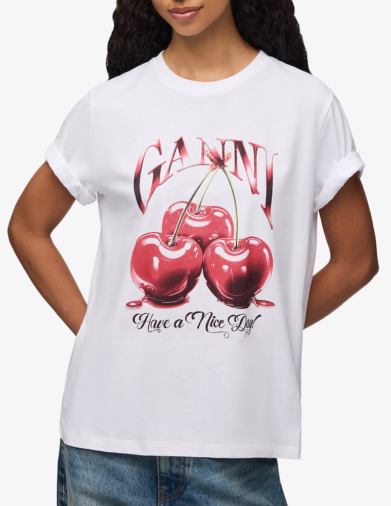 Ganni Basic jersey cherry relaxed t-shirt - picture 1 Ganni Basic jersey cherry relaxed t-shirt - picture 1
