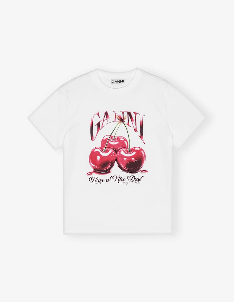 Ganni Basic jersey cherry relaxed t-shirt - picture 3 Ganni Basic jersey cherry relaxed t-shirt - picture 3