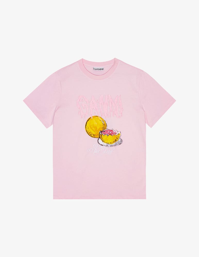 Ganni T-shirt basica Grapefruit relaxed - immagine 1 Ganni T-shirt basica Grapefruit relaxed - immagine 1