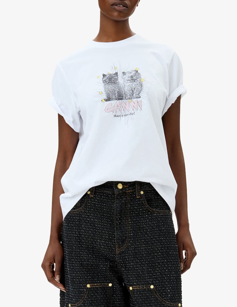 Ganni T-shirt con gattini - immagine 1