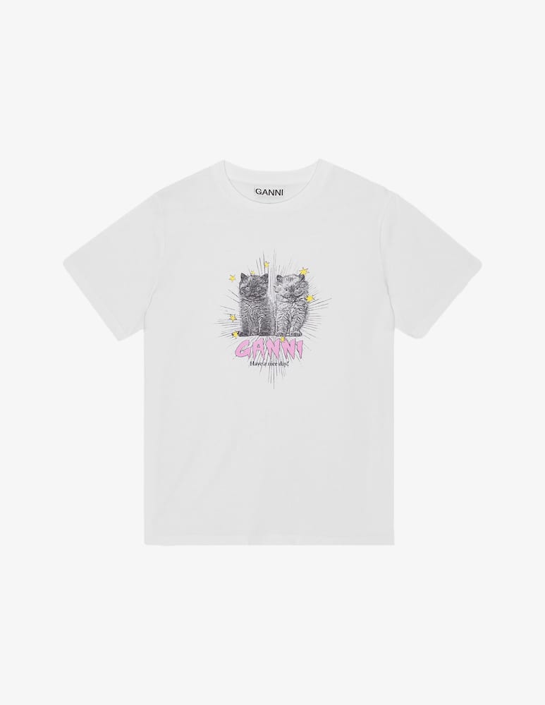 Ganni T-shirt con gattini - immagine 5