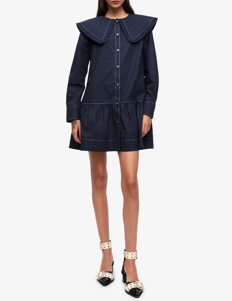 rinascente Ganni Poplin collar shirt dress