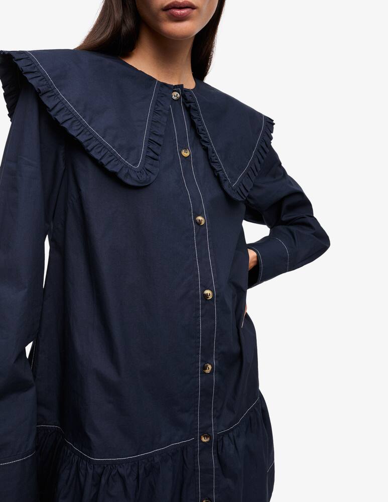 rinascente Ganni Poplin collar shirt dress