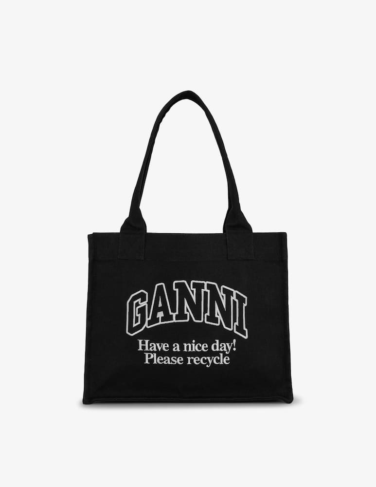 rinascente Ganni Shopper logo contrasto Ganni