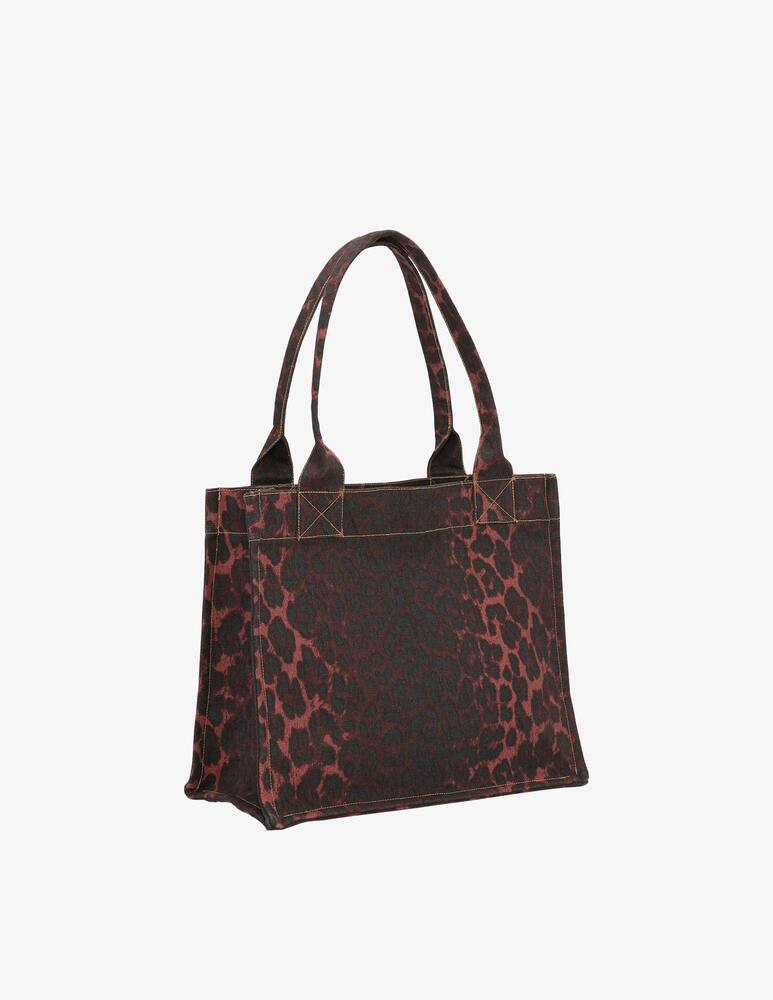 rinascente Ganni Leopard easy shopper bag
