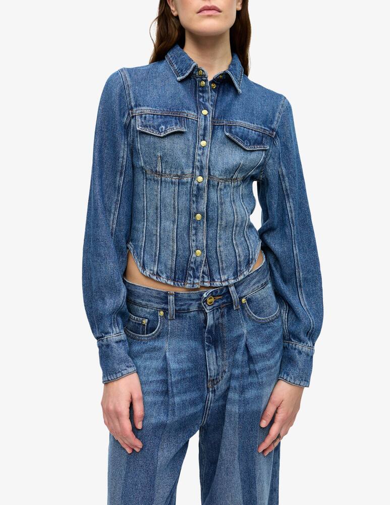 rinascente Ganni Light denim corsage shirt