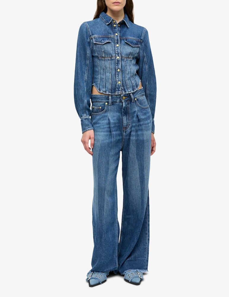 rinascente Ganni Light denim corsage shirt