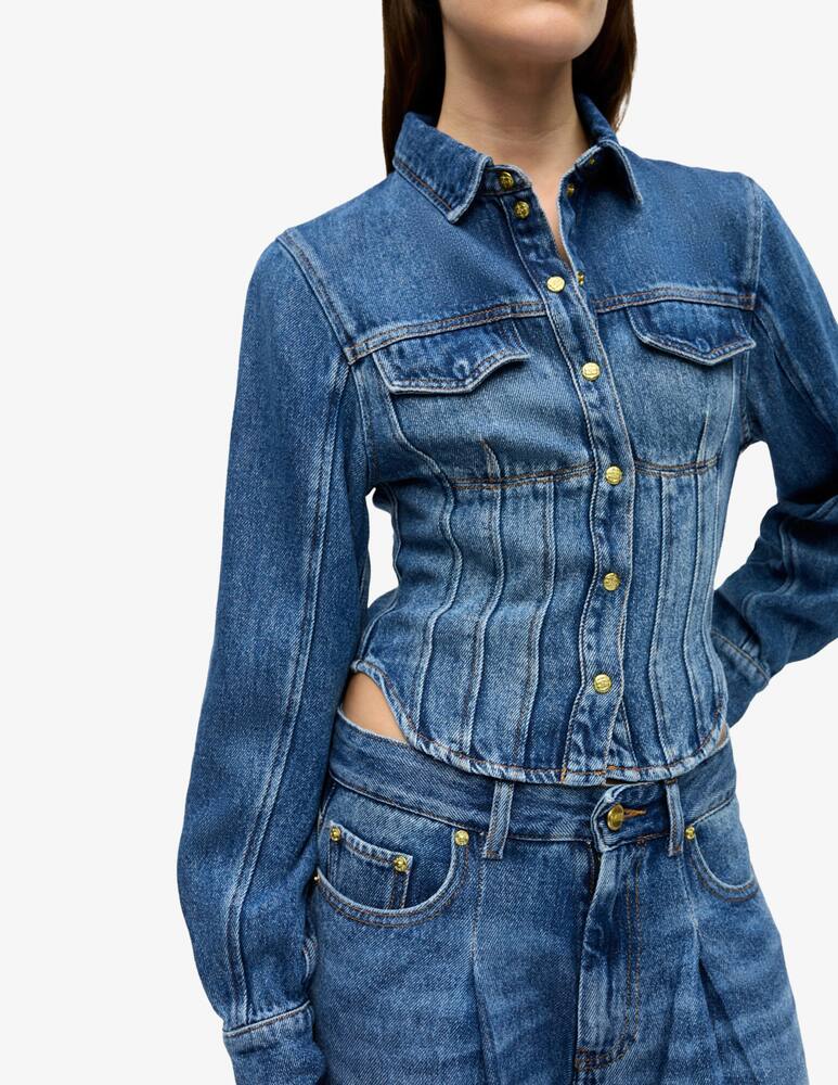 rinascente Ganni Light denim corsage shirt