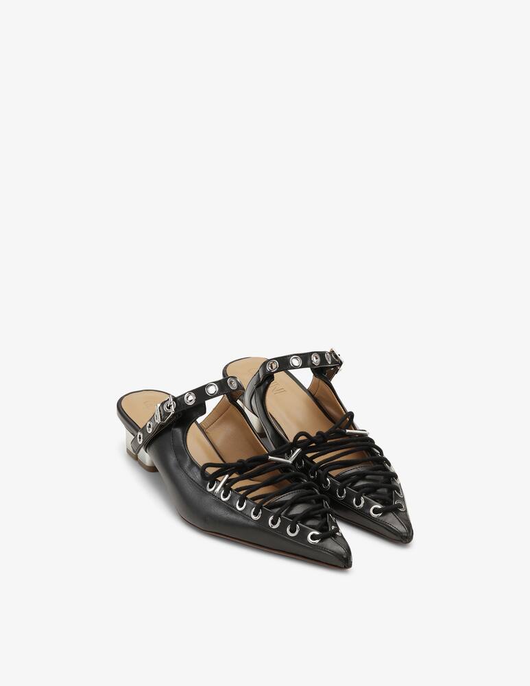 rinascente Ganni Eyelets lace up mule