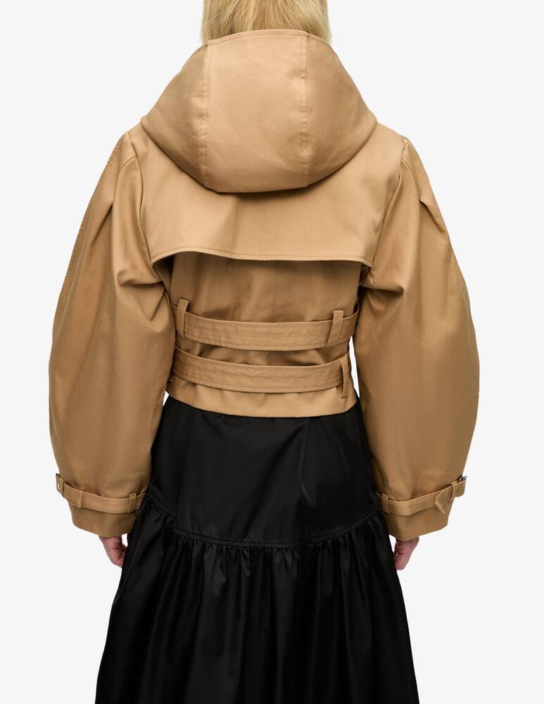 rinascente Ganni Bonded cotton short trench-coat