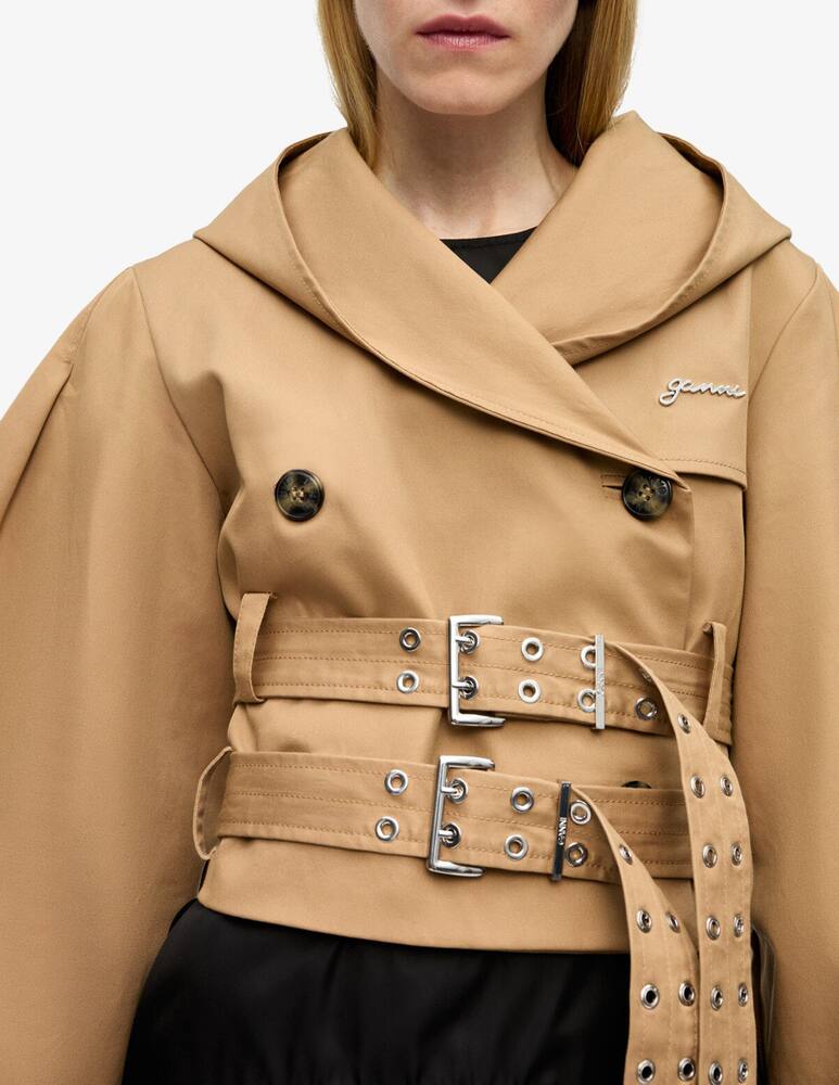 Ganni Trench corto in cotone - immagine 4