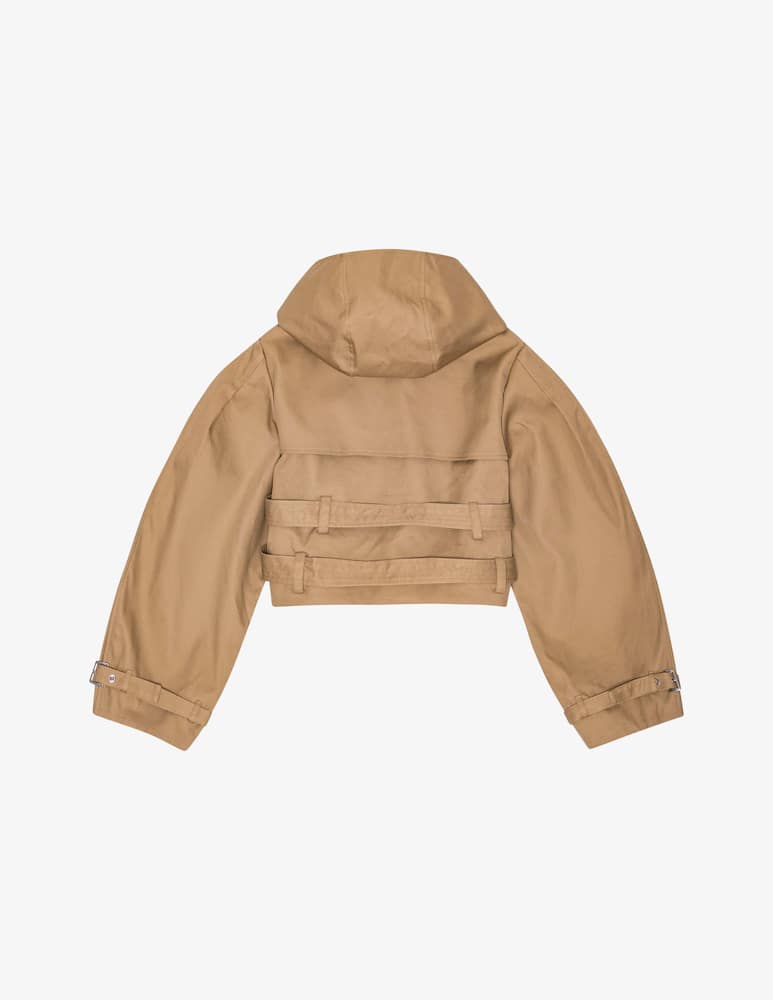 rinascente Ganni Bonded cotton short trench-coat