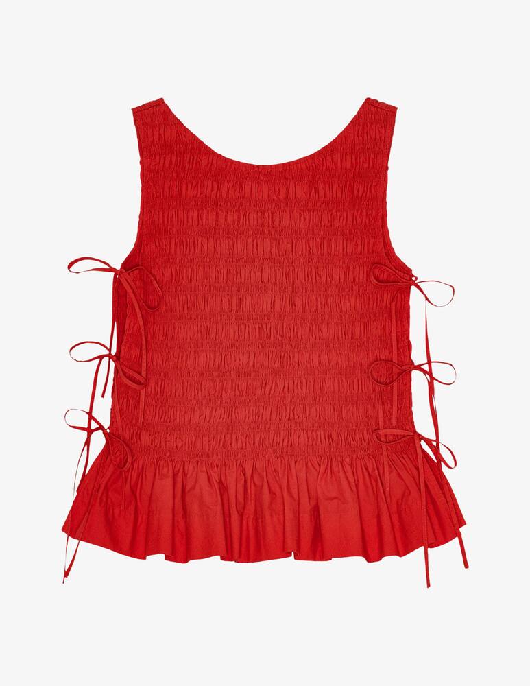 rinascente Ganni Poplin smock tie string top