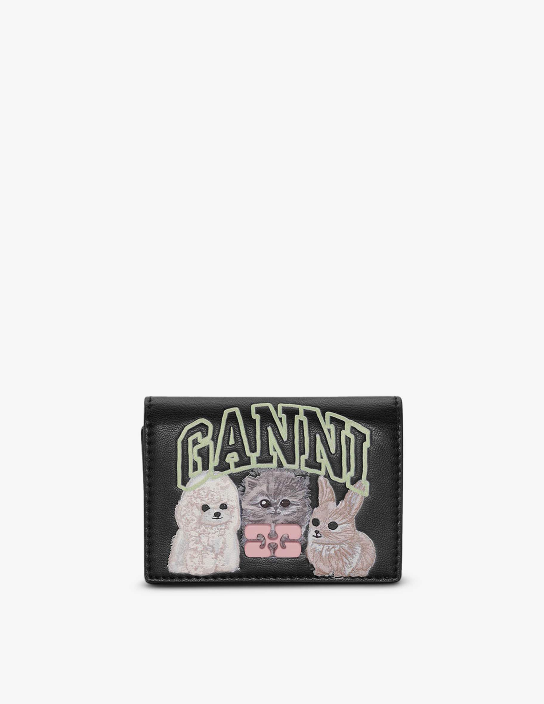 Shop Ganni Bou card holder with flap on Rinascente