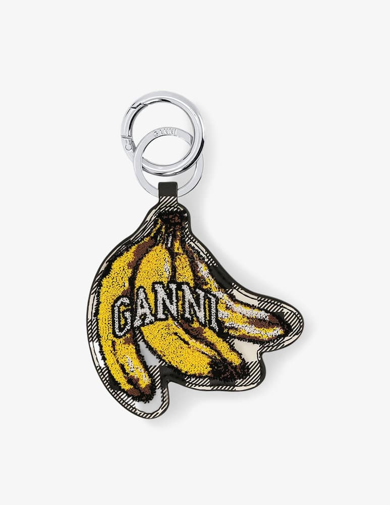 rinascente Ganni Banana velvet keyring