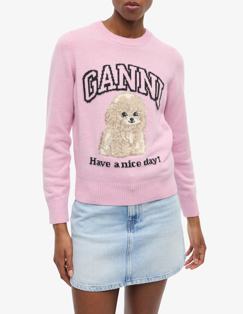 rinascente Ganni Poodle crewneck jumper