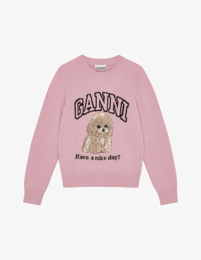 rinascente Ganni Poodle crewneck jumper