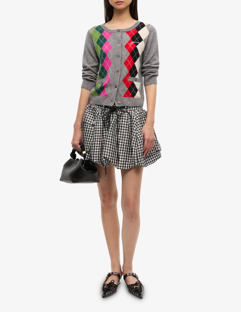 rinascente Ganni Argyle wool mix cardigan