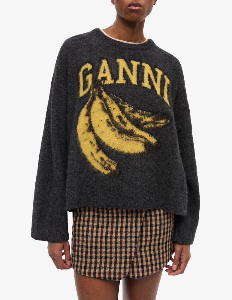 rinascente Ganni Banana alpaca jumper