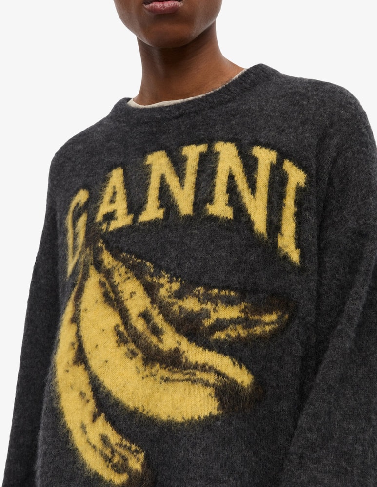 rinascente Ganni Banana alpaca jumper