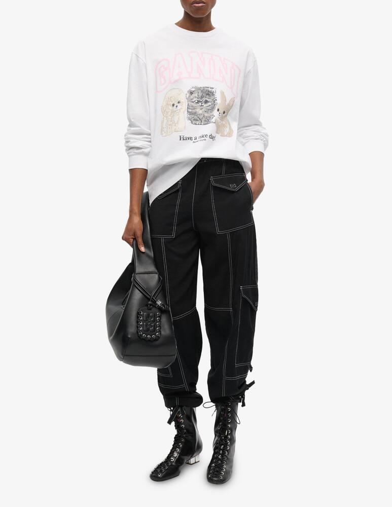 rinascente Ganni Maglia a maniche lunghe con logo