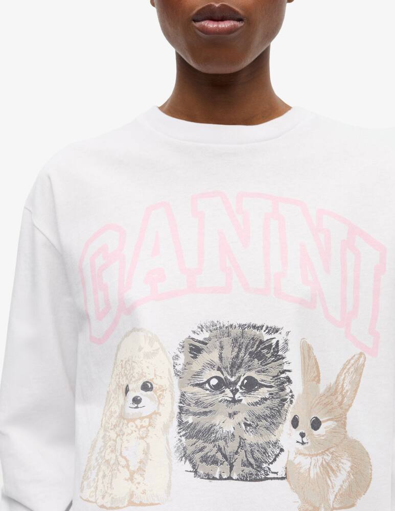 rinascente Ganni Maglia a maniche lunghe con logo