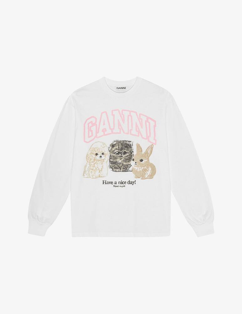 rinascente Ganni Maglia a maniche lunghe con logo