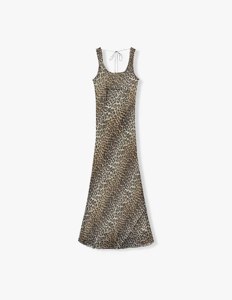 rinascente Ganni Abito lungo leopardato