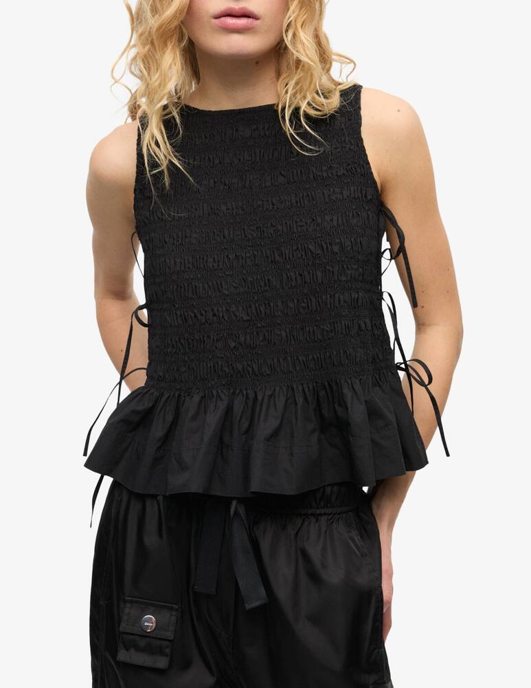 rinascente Ganni Cotton poplin smock top