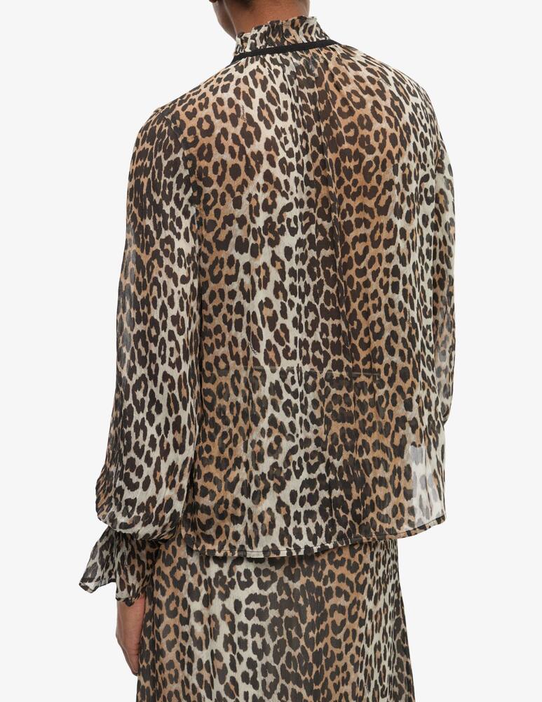 rinascente Ganni Leopard print chiffon blouse