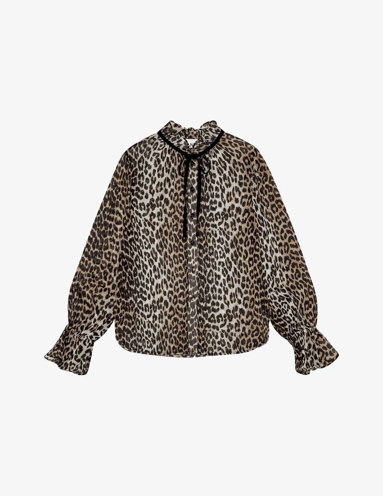 rinascente Ganni Leopard print chiffon blouse