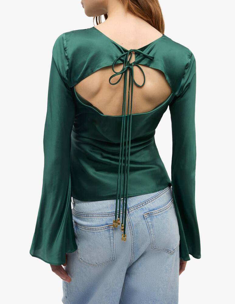 rinascente Ganni Blusa in satin a maniche lunghe