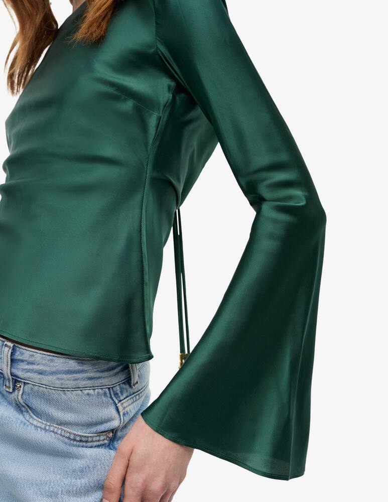rinascente Ganni Blusa in satin a maniche lunghe