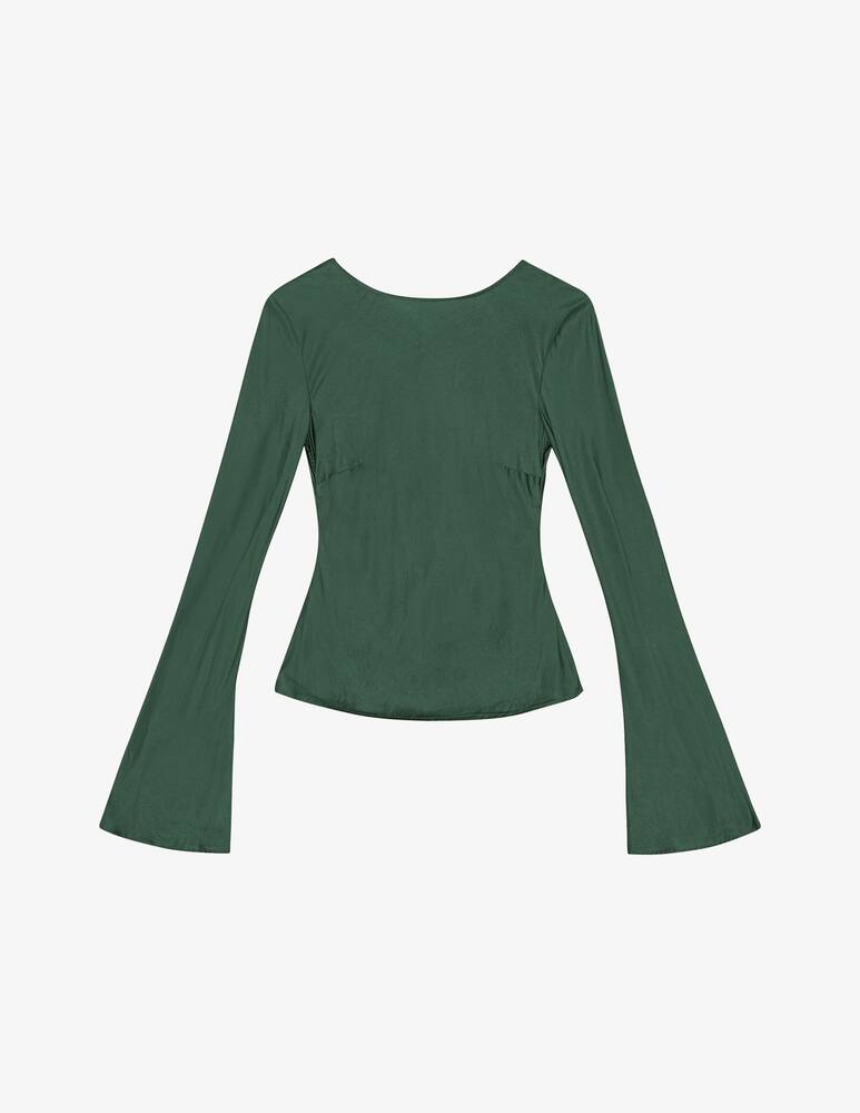 rinascente Ganni Blusa in satin a maniche lunghe