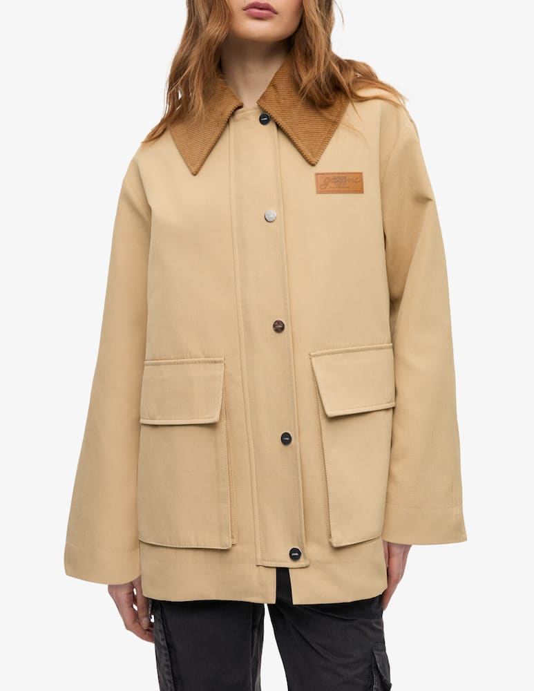 rinascente Ganni Heavy twill midi jacket