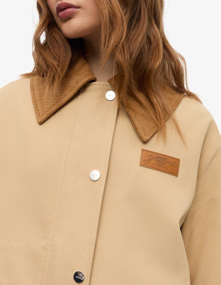 rinascente Ganni Heavy twill midi jacket