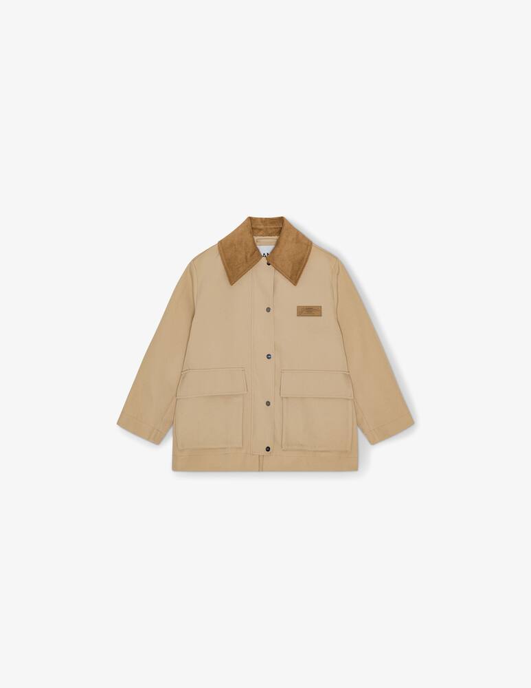 rinascente Ganni Heavy twill midi jacket