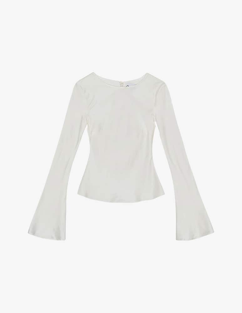 rinascente Ganni Blusa satin con maniche lunghe