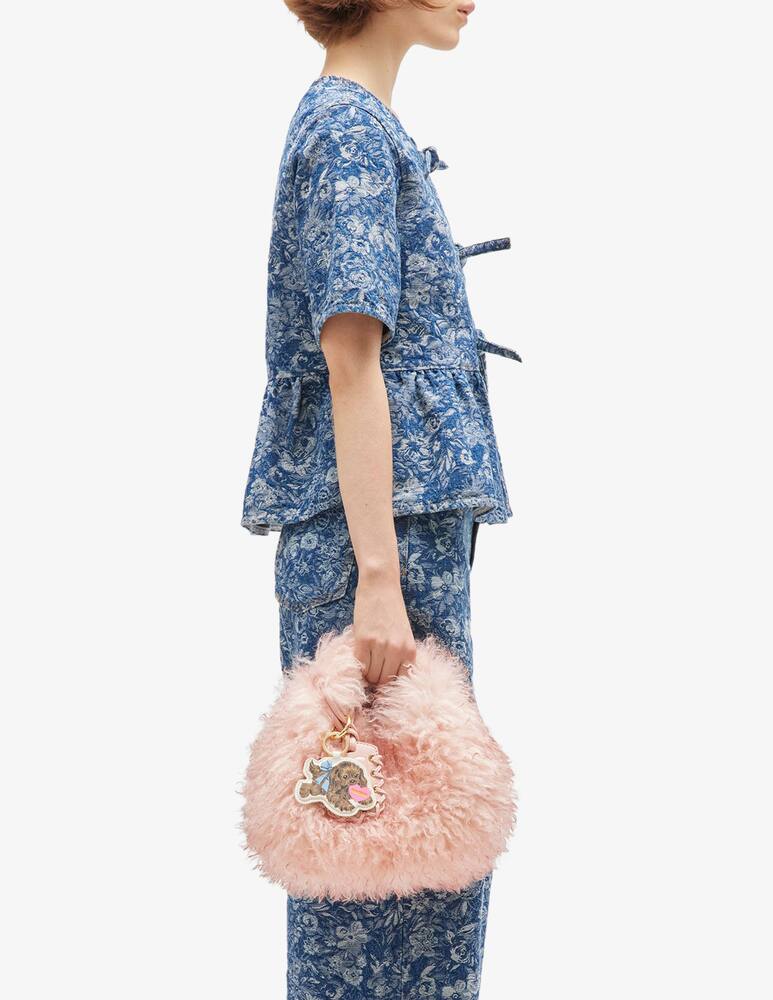 rinascente Ganni Borsa hobo mini in fonta pelliccia
