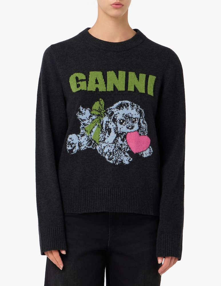 Ganni Maglione girocollo Puppy Love - immagine 1 Ganni Maglione girocollo Puppy Love - immagine 1