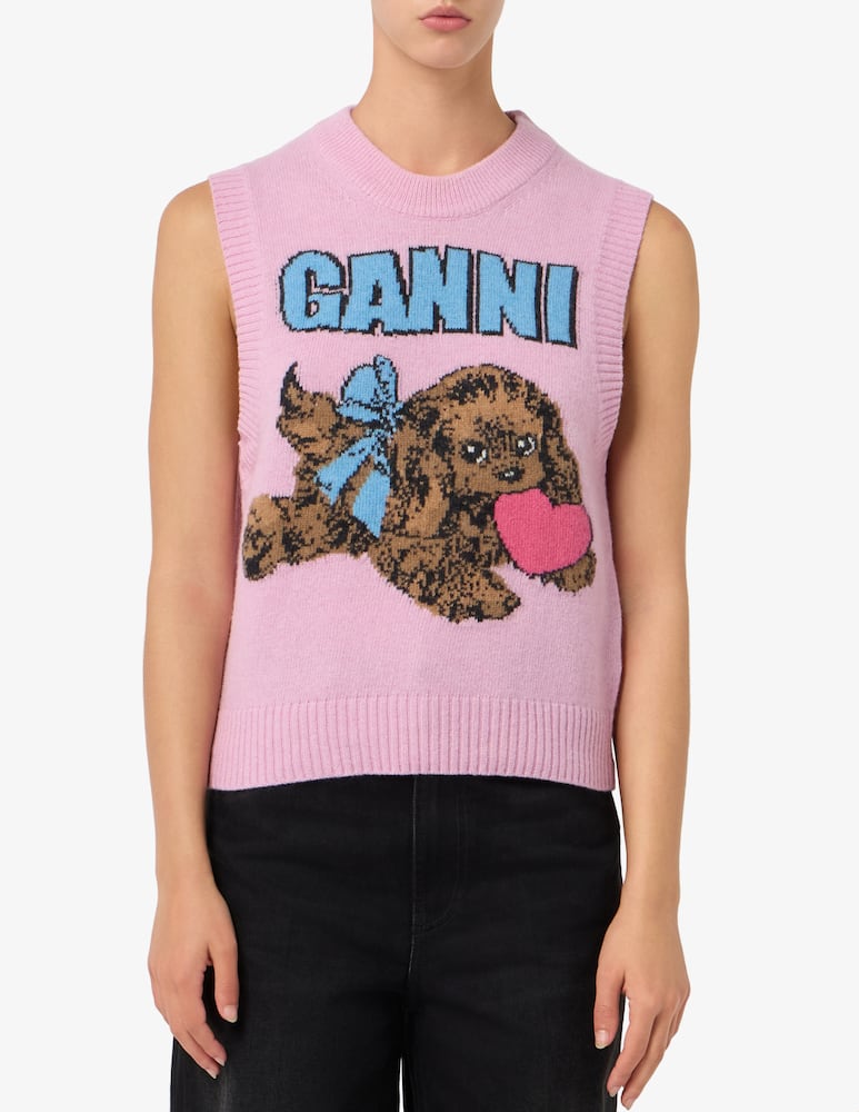 rinascente Ganni Gilet in misto lana Puppy Love