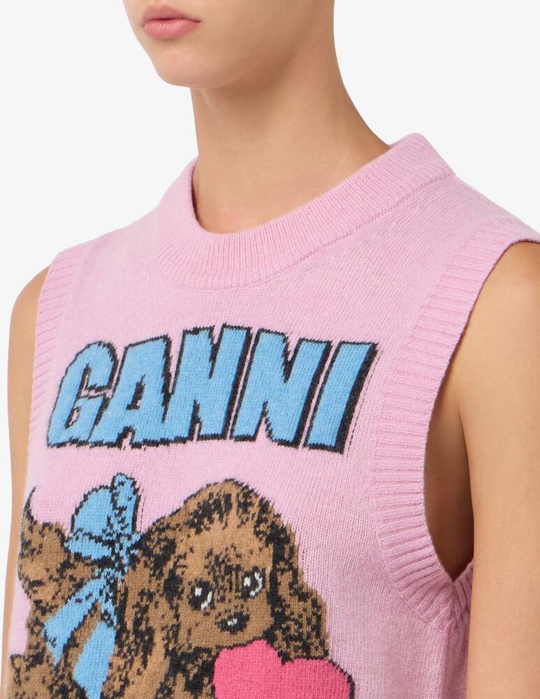 rinascente Ganni Gilet in misto lana Puppy Love