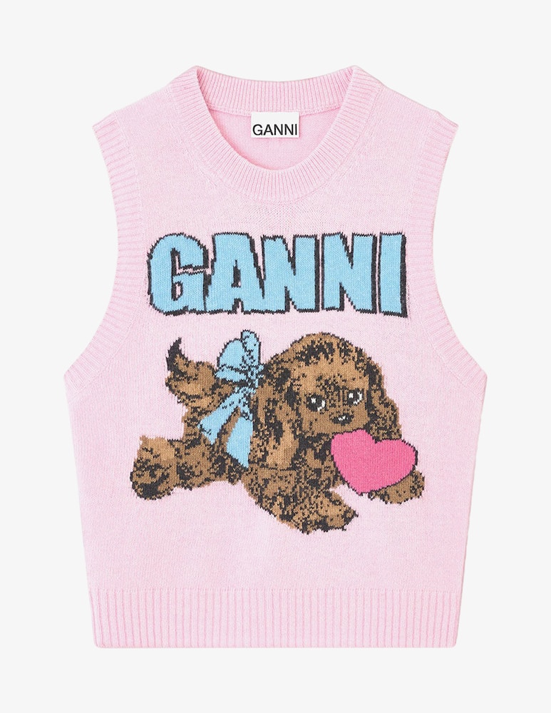 rinascente Ganni Gilet in misto lana Puppy Love