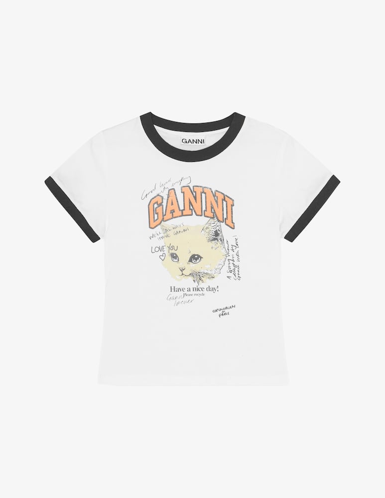 rinascente Ganni Kitty graphic t-shirt